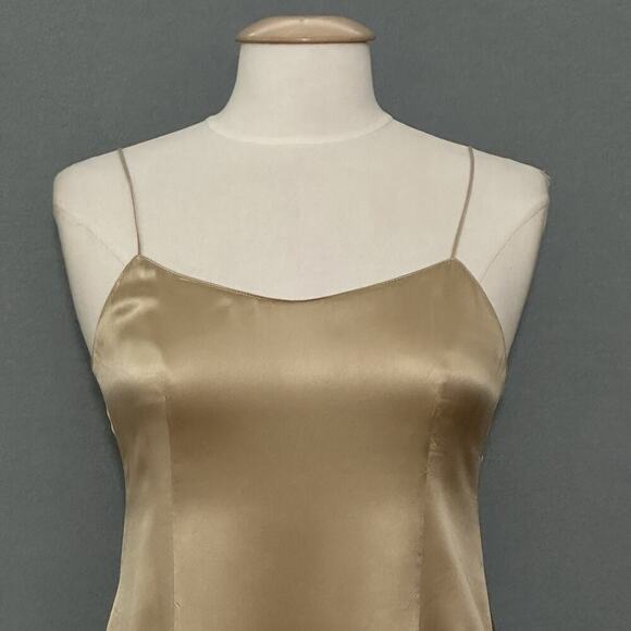 Rickie Freeman Teri Jon Womens Dress 4 Gold Silk Satin‎ Slip Cocktail Retro Y2K - Picture 3 of 13